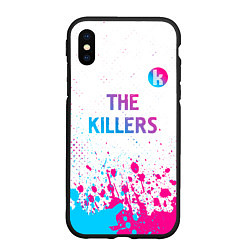 Чехол iPhone XS Max матовый The Killers neon gradient style посередине, цвет: 3D-черный