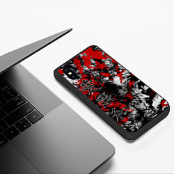 Чехол iPhone XS Max матовый Японский стиль иероглифы, цвет: 3D-черный — фото 2