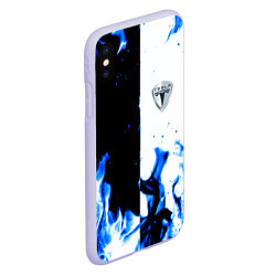 Чехол iPhone XS Max матовый Tesla Elon Mask fire, цвет: 3D-светло-сиреневый — фото 2