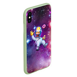 Чехол iPhone XS Max матовый Homer Simpson in space - ai art, цвет: 3D-салатовый — фото 2