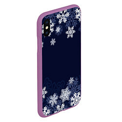Чехол iPhone XS Max матовый Воздушные снежинки, цвет: 3D-фиолетовый — фото 2