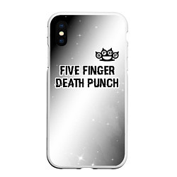 Чехол iPhone XS Max матовый Five Finger Death Punch glitch на светлом фоне пос