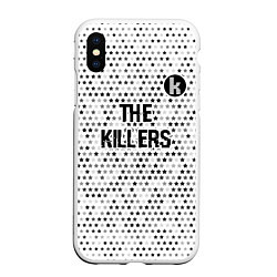 Чехол iPhone XS Max матовый The Killers glitch на светлом фоне посередине