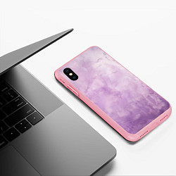 Чехол iPhone XS Max матовый Лавандовый гранж, цвет: 3D-баблгам — фото 2