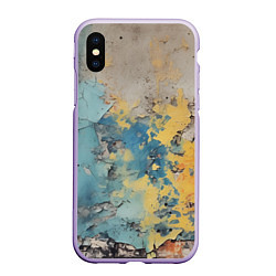 Чехол iPhone XS Max матовый Гранжевая стена с краской, цвет: 3D-светло-сиреневый