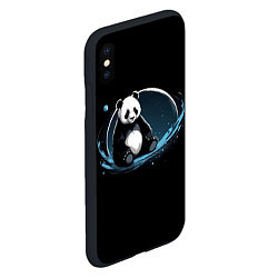 Чехол iPhone XS Max матовый Панда сидит, цвет: 3D-черный — фото 2