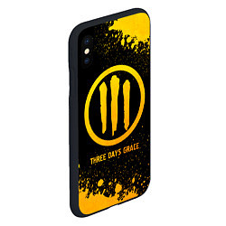 Чехол iPhone XS Max матовый Three Days Grace - gold gradient, цвет: 3D-черный — фото 2