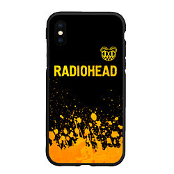 Чехол iPhone XS Max матовый Radiohead - gold gradient посередине, цвет: 3D-черный