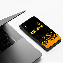 Чехол iPhone XS Max матовый Radiohead - gold gradient посередине, цвет: 3D-черный — фото 2