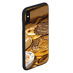 Чехол iPhone XS Max матовый Виртуальные монеты, цвет: 3D-черный — фото 2