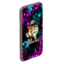 Чехол iPhone XS Max матовый Chicken gun - neon, цвет: 3D-коричневый — фото 2