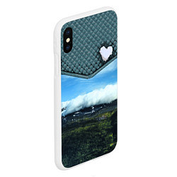 Чехол iPhone XS Max матовый Облачные сердца, цвет: 3D-белый — фото 2