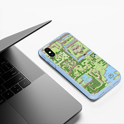 Чехол iPhone XS Max матовый Zelda: карта, цвет: 3D-голубой — фото 2