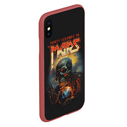 Чехол iPhone XS Max матовый Thirty seconds to mars skull, цвет: 3D-красный — фото 2