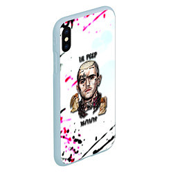 Чехол iPhone XS Max матовый Lil peep rap band, цвет: 3D-голубой — фото 2