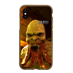 Чехол iPhone XS Max матовый STALKER 2 кровосос, цвет: 3D-коричневый