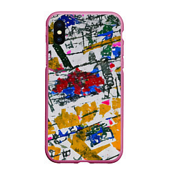 Чехол iPhone XS Max матовый Абстракция дорога, цвет: 3D-малиновый
