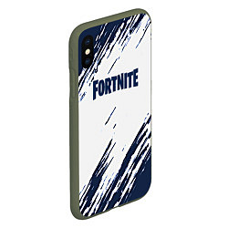 Чехол iPhone XS Max матовый Fortnite краски, цвет: 3D-темно-зеленый — фото 2