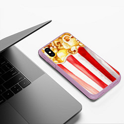 Чехол iPhone XS Max матовый Попкорн, цвет: 3D-сиреневый — фото 2