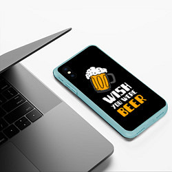 Чехол iPhone XS Max матовый Wish you were beer, цвет: 3D-мятный — фото 2