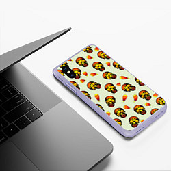 Чехол iPhone XS Max матовый Череп и капля мозаика, цвет: 3D-светло-сиреневый — фото 2