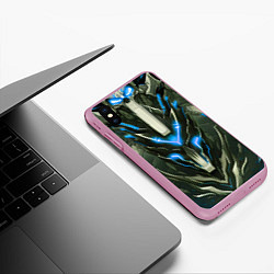 Чехол iPhone XS Max матовый Синяя кибер броня, цвет: 3D-розовый — фото 2