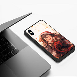 Чехол iPhone XS Max матовый Радостная аниме девушка с подарком, цвет: 3D-черный — фото 2