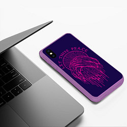 Чехол iPhone XS Max матовый Фуксия и тёмный электрик, цвет: 3D-фиолетовый — фото 2