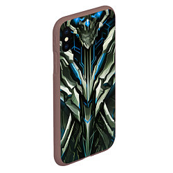 Чехол iPhone XS Max матовый Синяя кибер броня модерн, цвет: 3D-коричневый — фото 2