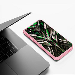 Чехол iPhone XS Max матовый Зелёная кибер броня модерн, цвет: 3D-баблгам — фото 2