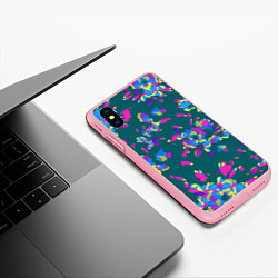 Чехол iPhone XS Max матовый Абстрактные лепестки, цвет: 3D-баблгам — фото 2