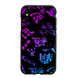 Чехол iPhone XS Max матовый Tokyos Revenge neon logo, цвет: 3D-черный