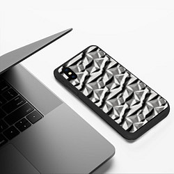 Чехол iPhone XS Max матовый Камни, цвет: 3D-черный — фото 2