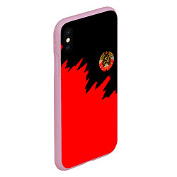 Чехол iPhone XS Max матовый СССР красный стиль силы, цвет: 3D-розовый — фото 2