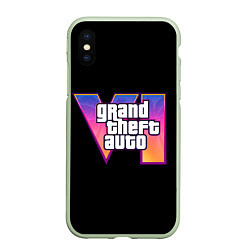 Чехол iPhone XS Max матовый Grand Theft Auto 6, цвет: 3D-салатовый