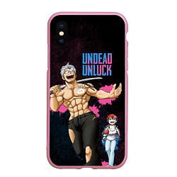 Чехол iPhone XS Max матовый Undead Unluck - Fuuko and Andy, цвет: 3D-розовый