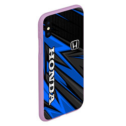 Чехол iPhone XS Max матовый Honda motors - синяя спортивная абстракция, цвет: 3D-сиреневый — фото 2
