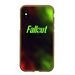 Чехол iPhone XS Max матовый Fallout fire gradient, цвет: 3D-коричневый