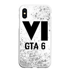 Чехол iPhone XS Max матовый GTA 6 glitch на светлом фоне, цвет: 3D-белый