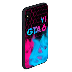 Чехол iPhone XS Max матовый GTA 6 - neon gradient посередине, цвет: 3D-черный — фото 2