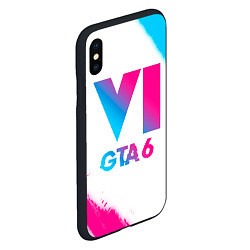 Чехол iPhone XS Max матовый GTA 6 neon gradient style, цвет: 3D-черный — фото 2