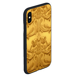 Чехол iPhone XS Max матовый Золото объемные узоры, цвет: 3D-черный — фото 2