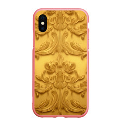 Чехол iPhone XS Max матовый Золото объемные узоры, цвет: 3D-баблгам