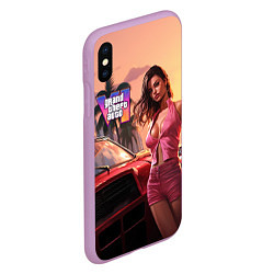 Чехол iPhone XS Max матовый GTA 6 girl vice city, цвет: 3D-сиреневый — фото 2