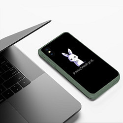 Чехол iPhone XS Max матовый Саркастичный кролик, цвет: 3D-темно-зеленый — фото 2