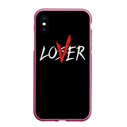 Чехол iPhone XS Max матовый Lover loser, цвет: 3D-малиновый