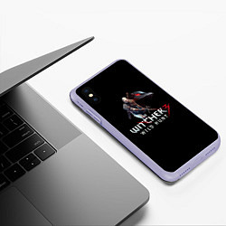 Чехол iPhone XS Max матовый Ведьмак 3 лого из коробки, цвет: 3D-светло-сиреневый — фото 2