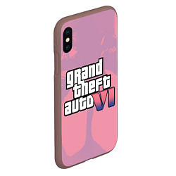 Чехол iPhone XS Max матовый GTA 6 pink, цвет: 3D-коричневый — фото 2