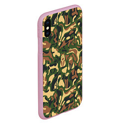 Чехол iPhone XS Max матовый Коты и кошки - камуфляж, цвет: 3D-розовый — фото 2