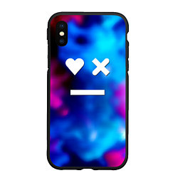 Чехол iPhone XS Max матовый Love death and robots serial gradient, цвет: 3D-черный